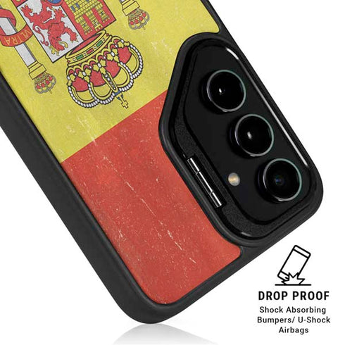 Spain Flag Distressed Galaxy S24 FE Kickstand Case